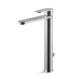 V28020AC005 RUBINETTO MISCELATORE LAVABO ALTO CON SCARICO AYAS STEEL ACCIAIO INOX VEMA