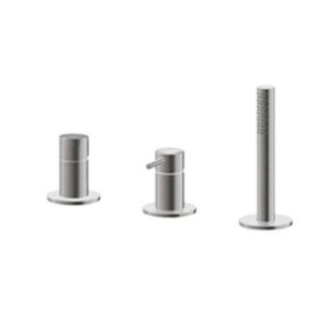 V29160AC005 MISCELATORE BORDO VASCA 3 FORI VENY ACCIAIO INOX VEMA - immagine 1