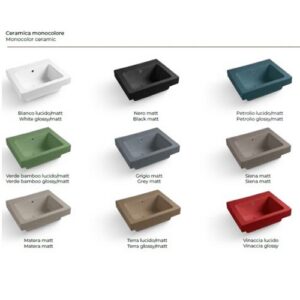 LAB6052FC Lavabo in ceramica con foro per rubinetteria 60x50 Volant TERRA LUCIDO COLAVENE - immagine 2