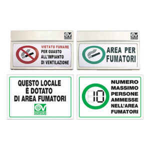 13036 Kit cartelli per area fumatori KIT "CARTELLI" VORTICE - immagine 1