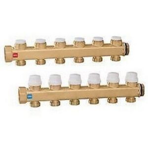 662625 1" Coppia collettori valvole di intercettazione e detentori CALEFFI - immagine 1