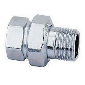 588041 1/2" F x M a bocchettone Raccordo a tre pezzi. Cromato CALEFFI - immagine 1