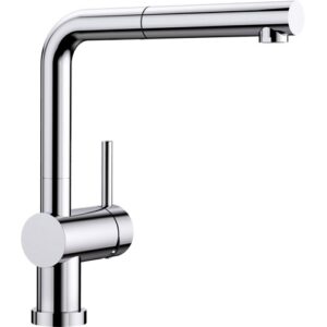 1514023 Miscelatore abbattibile sottofinestra girevole a canna alta e doccetta estraibile LINUS-S-F Cromato BLANCO