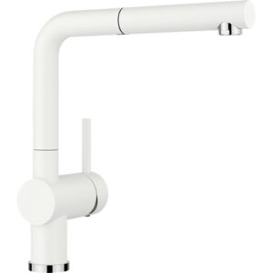 1516692 Miscelatore canna alta con doccetta estraibile in metallo LINUS-S Bianco BLANCO