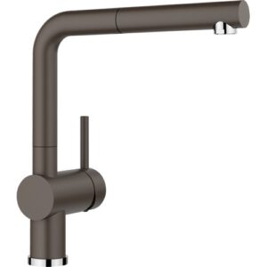 1516697 Miscelatore canna alta con doccetta estraibile in metallo LINUS-S Caffè BLANCO