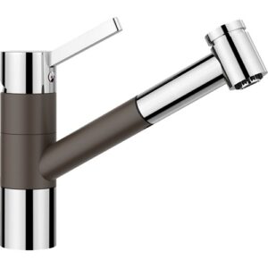 1517618 Miscelatore canna rialzata con doccetta estraibile a due getti TIVO-S Caffè/Cromato BLANCO