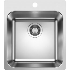 1523357 Lavello Sopratop e filotop acciaio Inox spazzolato 530x430mm con fascia miscelatore Saltarello incluso SUPRA 400 IF/A - R12 BLANCO - immagine 1