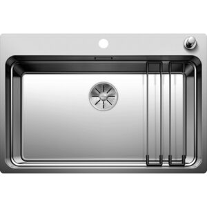 1524274 Lavello sopratop e filotop inox con fascia miscelatore con barre multifunzione 730x490mm ETAGON 700-IF/A BLANCO