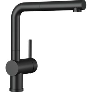 1525807 Miscelatore canna alta con doccetta estraibile in metallo LINUS-S Nero Opaco BLANCO - immagine 1