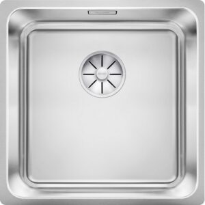 1526117 Lavello sottotop con scarico e inFino e troppopieno rettangolare 400x400mm SOLIS 400-U BLANCO