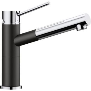 1526161 Miscelatore cucina con doccetta estraibile ALTA-S Compact Nero / Cromato BLANCO