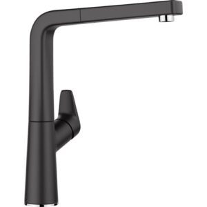 1526170 Miscelatore con canna leggermente inclinata con doccetta AVONA-S Nero BLANCO