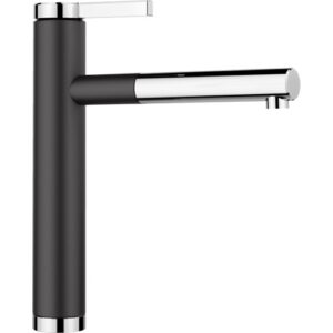 1526171 Miscelatore a canna alta con doccetta estraibile LINEE-S Nero / Cromato BLANCO