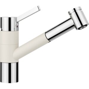 1526977 Miscelatore canna rialzata con doccetta estraibile a due getti TIVO-S Soft White / Cromato BLANCO