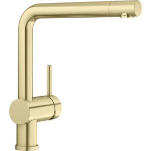 1576683 Miscelatore a canna alta LINUS Satin Gold BLANCO