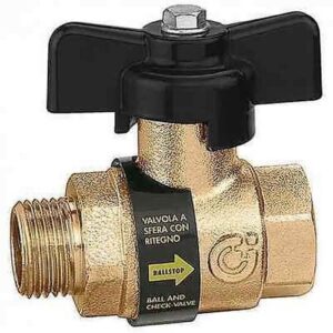 332400 1/2" M x 1/2" F BALLSTOP Valvola a sfera con ritegno incorporato  CALEFFI