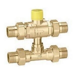 648950   3/4"   Valvola di zona a sfera, a tre vie con tee di by-pass  CALEFFI