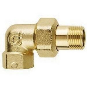 588160 1" F x M a bocchettone Raccordo a tre pezzi curvo CALEFFI - immagine 1