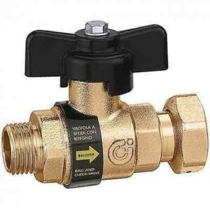 334400 1/2" M x calotta 3/4" F BALLSTOP - Valvola a sfera con ritegno CALEFFI