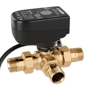 644553 Valvola a sfera deviatrice a tre vie motorizzata 3/4" 230V-40" CALEFFI
