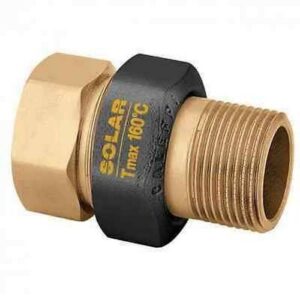588052 Raccordo a tre pezzi per impianti solari 3/4'' F x M a bocchettone CALEFFI