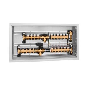 6640F1 Gruppo di commutazione e distribuzione per impianto a pannelli radianti e ventilconvettori preassemblato 1" - 6 + 4  derivazioni 1/4" CALEFFI - immagine 1
