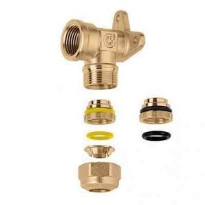 930412 Raccordo curvo con attacchi a muro 1/2" F - Ø 12 CALEFFI - immagine 1