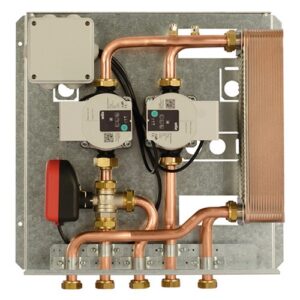 ES2P35N Interfaccia idraulica termocamino/caldaia ecokam r 35kw con valvola motorizzata per la deviazione del flusso circolatori erp lato impianto e termocamino COMPARATO