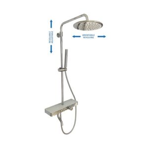 01069274ARCR Colonna doccia termostatica acciaio con bocca riempi vasca, soffione D.25 Cromo SPHERA