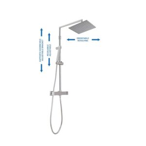 06U00000A0CR Colonna doccia regolabile e orientabile con scorrevole e miscelatore termostatico cromo SPHERA