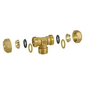 R568 Raccordo a T filettato maschio R568Y115 16 x 1/2" x 16 GIACOMINI - immagine 1