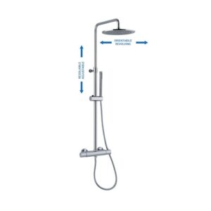 40P69264A0CR Colonna doccia regolabile completa di soffione, doccetta e flessibile cromo SPHERA