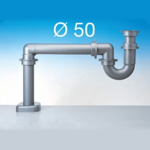 5133.092 Sifone 5133 P/U 2" Tubo Pp Ø50 X 60 Cm Metallizzat Lira - immagine 1