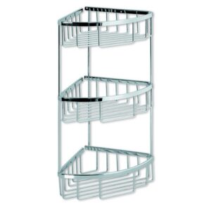 AC0ANG303CR Angoliera porta oggetti in ottone a 3 piani 204x204x490 SPHERA