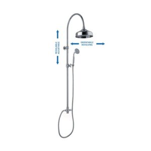 C36B4371ECR Colonna doccia con supporto regolabile, deviatore, soffione e doccetta anticalcare cromo SPHERA - immagine 1