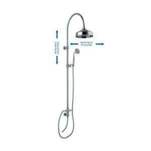 C36D4371ECR Colonna doccia con supporto regolabile, presa acqua a muro, deviatore con attacco flessibile, soffione e doccetta anticalcare cromo SPHERA - immagine 1