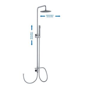 C40D41055CR Colonna doccia regolabile e orientabile deviatore e attacco flessibile con soffione e doccetta cromo SPHERA - immagine 1