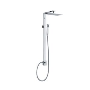 C51C40223CR Colonna doccia rettangolare con supporto doccia, presa acqua a muro, deviatore, soffione e doccetta cromo SPHERA - immagine 1