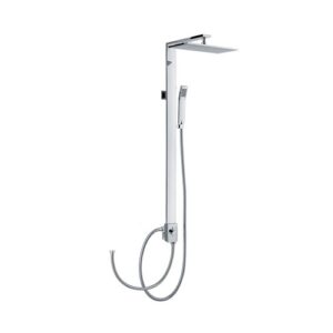 C51D40223CR Colonna doccia rettangolare regolabile e orientabile deviatore e attacco flessibile con soffione e doccetta cromo SPHERA - immagine 1