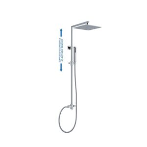 C56B40548CR Colonna doccia quadra con supporto doccia fisso, deviatore, soffione e doccetta cromo SPHERA - immagine 1