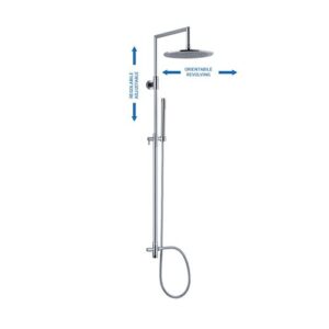 C74B41055CR Colonna doccia tonda con supporto doccia fisso, deviatore, soffione e doccetta cromo SPHERA - immagine 1