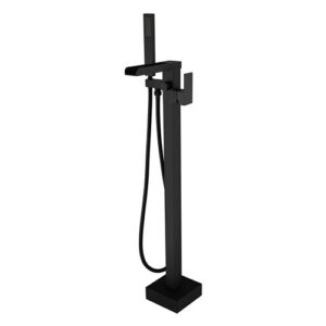 CL2167CC3NO Colonna vasca a pavimento con miscelatore, doccetta a flessibile 150cm nero opaco SPHERA - immagine 1