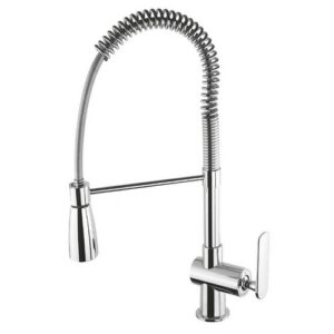 CTF0X6051 CUCINA XL LATERALE C/MOLLA E DOCCIA CROMATO CONTRASTO FRISONE