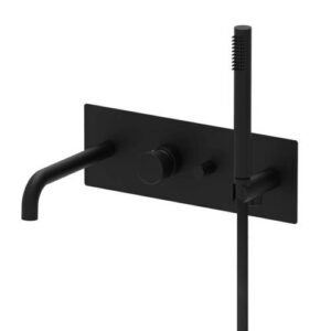 JO001NO Rubinetto miscelatore vasca incasso 2 uscite in acciaio inox nero opaco - Jo PAFFONI - immagine 1