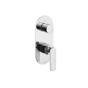 KECT01751 KIT ESTERNO PER INCASSO DOCCIACON DEVIATORE II VIE CROMATO CONTRASTO FRISONE - immagine 1