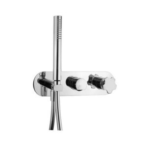 KEFR02751 KIT ESTERNO INC. DUE VIE CON PRESA ACQUA C/SET DOCCIA CROMATO FIORELLO FRISONE - immagine 1