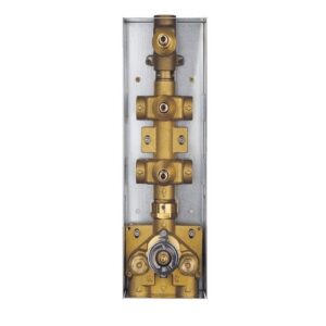 KI68V3451 KIT INCASSO 3/4 verticale (68) TERMOST.CON 3 USCITE CROMATO FRISONE - immagine 1