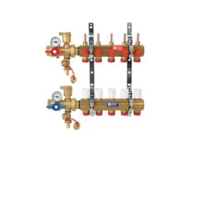 R553FK064 Collettore premontato in ottone  G 1" x B.18 4 vie GIACOMINI - immagine 1