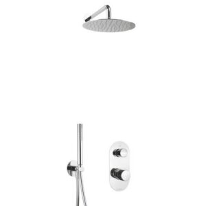 RT17351435118451 Kit doccia incasso,braccio soffione parete CROMATO RIGATINO FRISONE