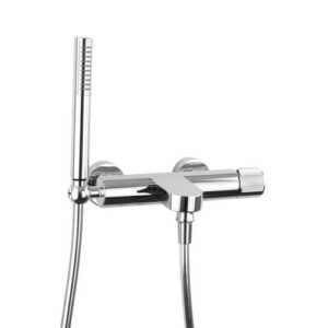 RTM0P8451 MONOCOMANDO VASCA EST.DEVIATORE AUT.supp. integrato.CROMATO RIGATINO FRISONE - immagine 1